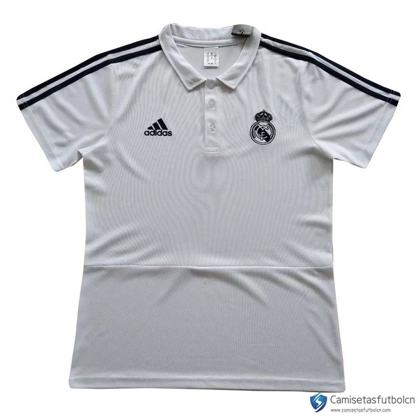 Polo Real Madrid 2017-18 Blanco Negro Blanco